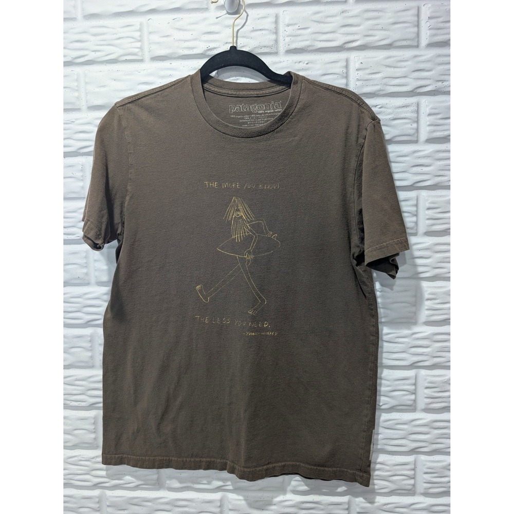 Patagonia Mens Brown Yvon Chouinard Quote Graphic T-Shirt Small Made In USA Surf